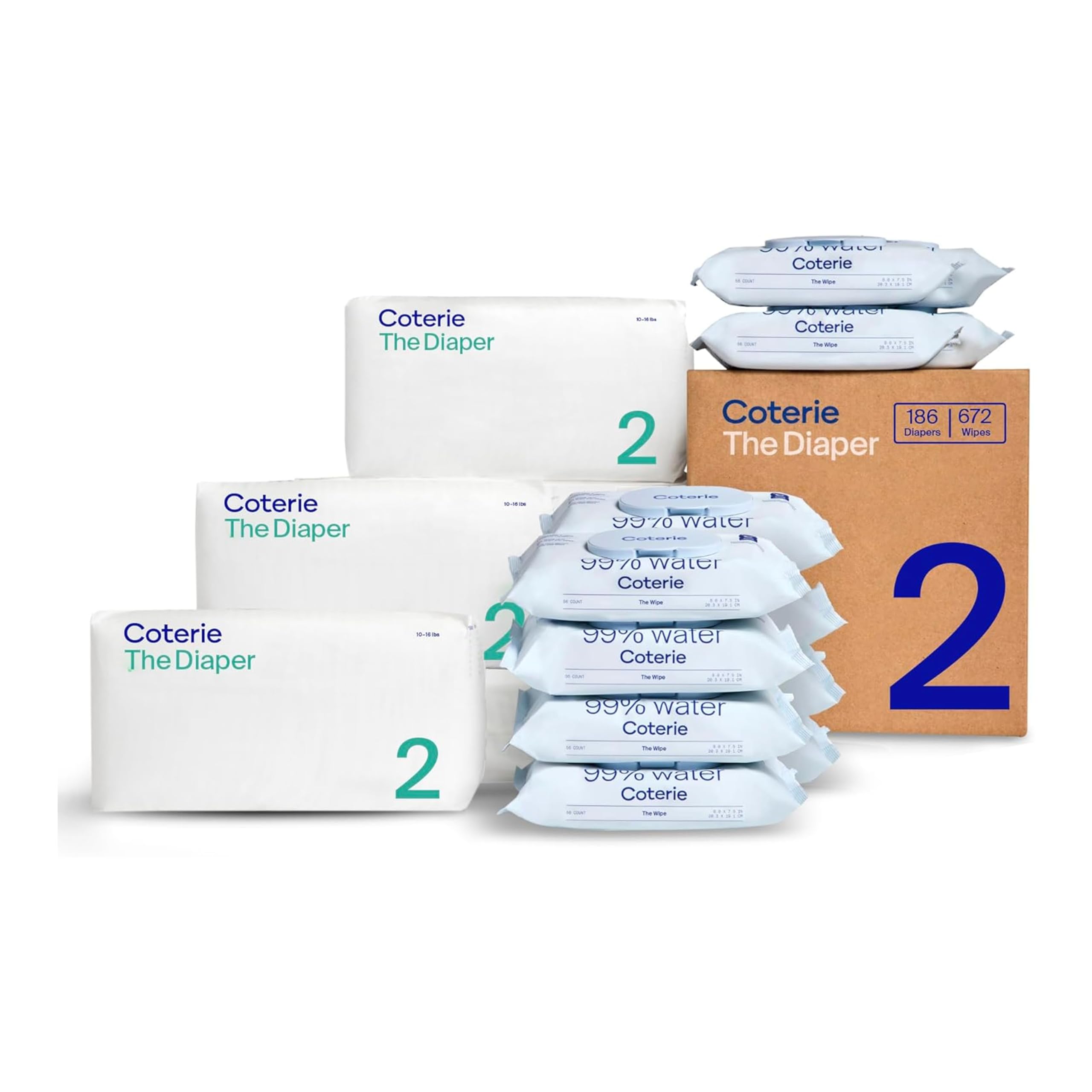 NEWBORN DIAPERS - Coterie Baby Wipes + Diapers Kit