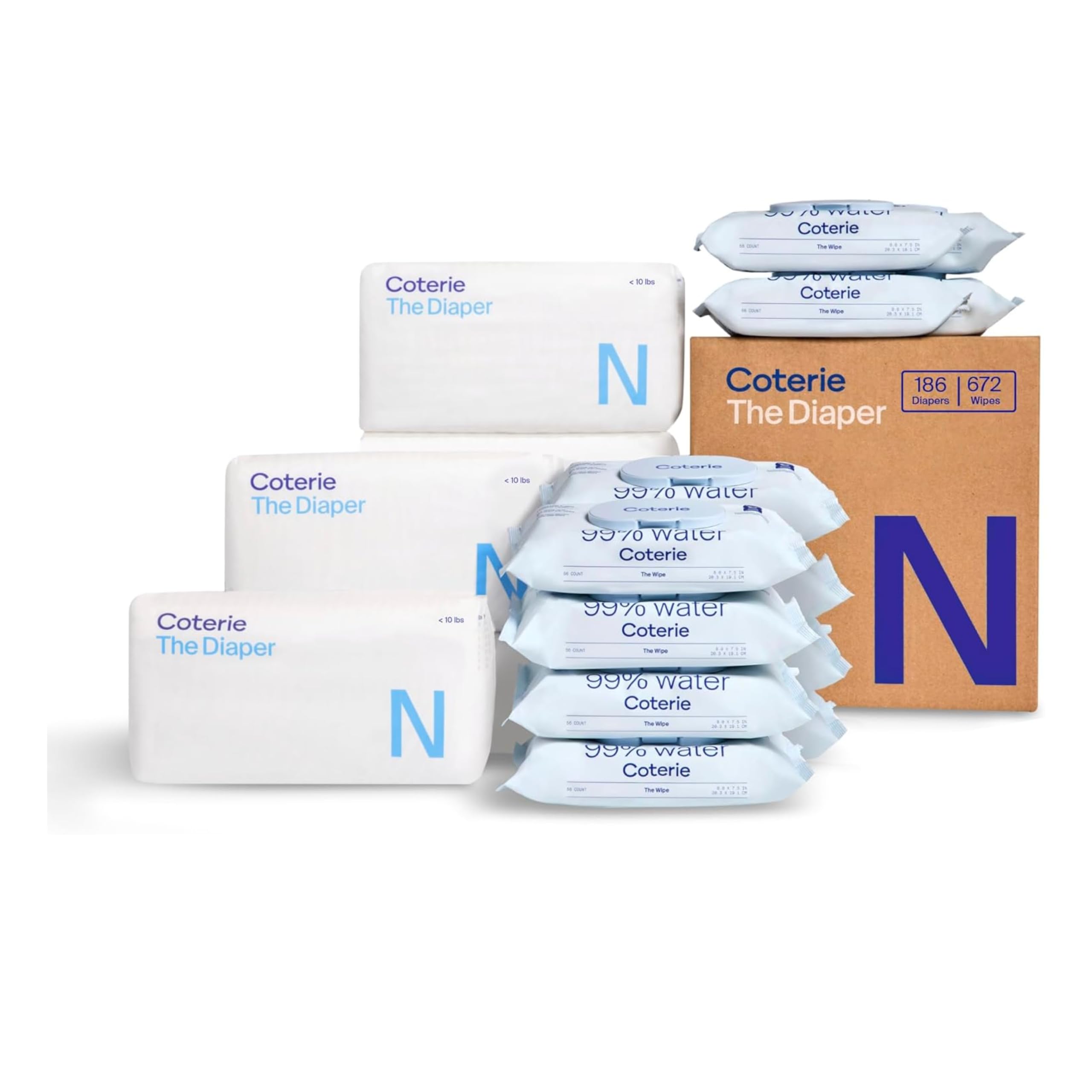 NEWBORN DIAPERS - Coterie Baby Wipes + Diapers Kit