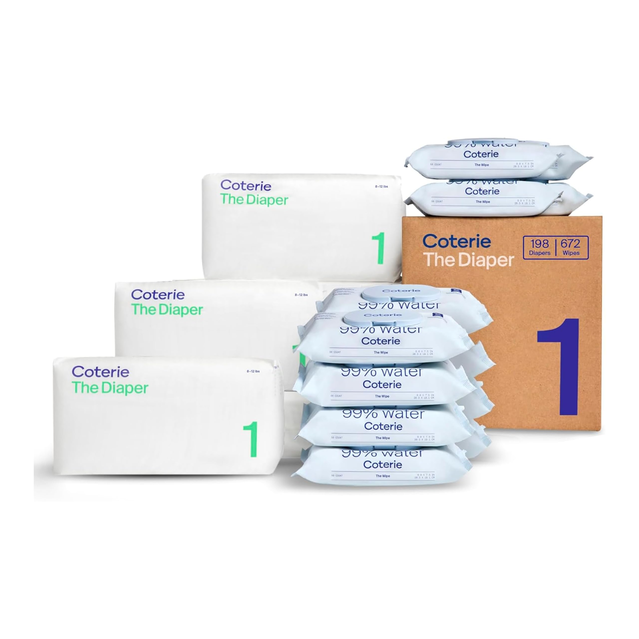 NEWBORN DIAPERS - Coterie Baby Wipes + Diapers Kit